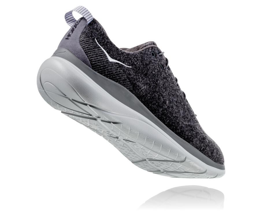 Hoka One One Koşu Ayakkabısı Kadın Koyu Gri - Hupana Flow Wool - PW8439615